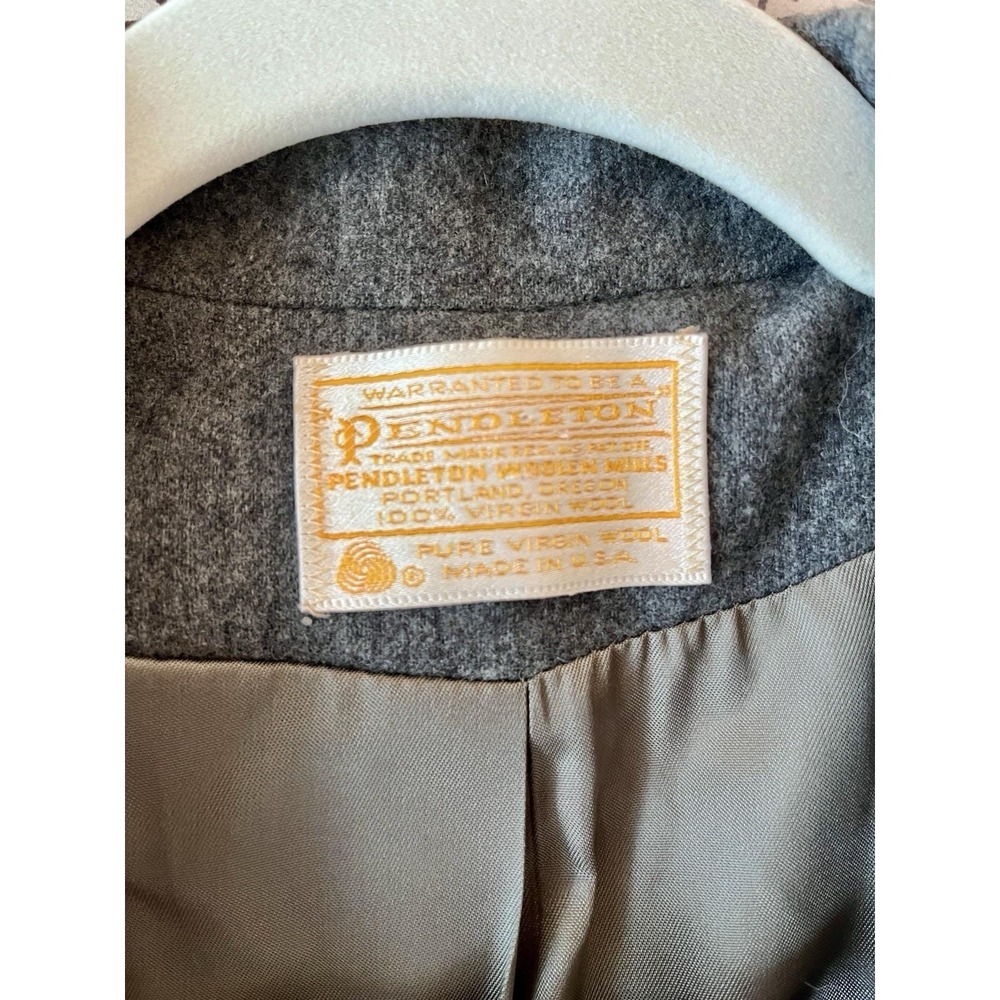 Vintage Pendleton Gray Wool Blazer Jacket Womens Size 16 100% Virgin Wool USA - Picture 3 of 9